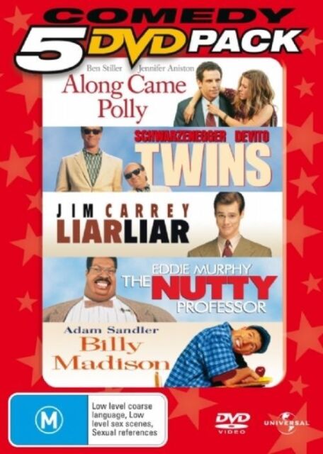 ALONG CAME POLLY/TWINS/LIAR LIAR/NUTTY PROFESSOR/BILLY MADISON 5DVD NEW